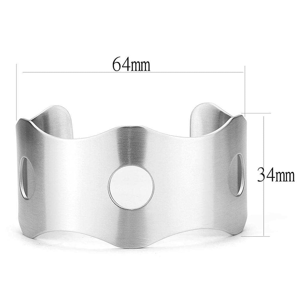 LO616 - Stainless Steel Bangle with No Stone - Alamode - Flyclothing LLC
