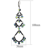 LO628 - Antique Silver Brass Earrings with Top Grade Crystal in Multi Color - Alamode - Flyclothing LLC