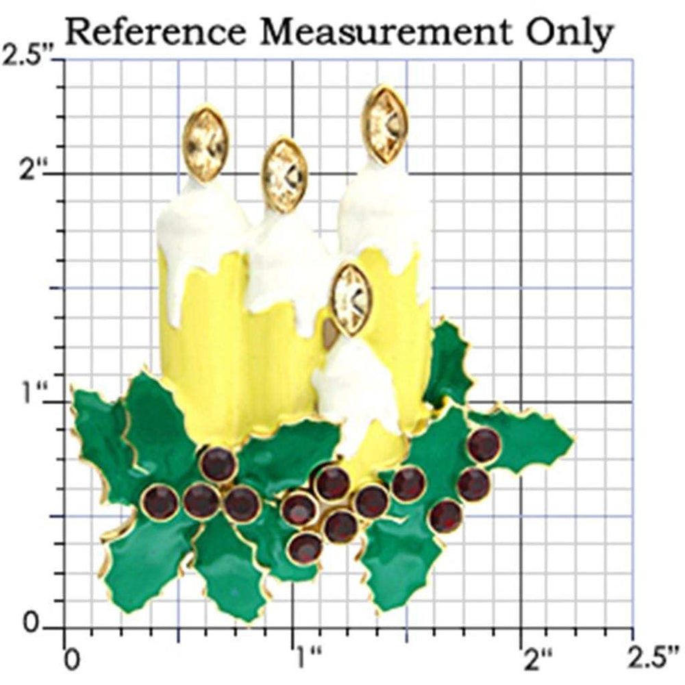 LO844 - Gold White Metal Brooches with Top Grade Crystal in Citrine Yellow - Alamode - Flyclothing LLC