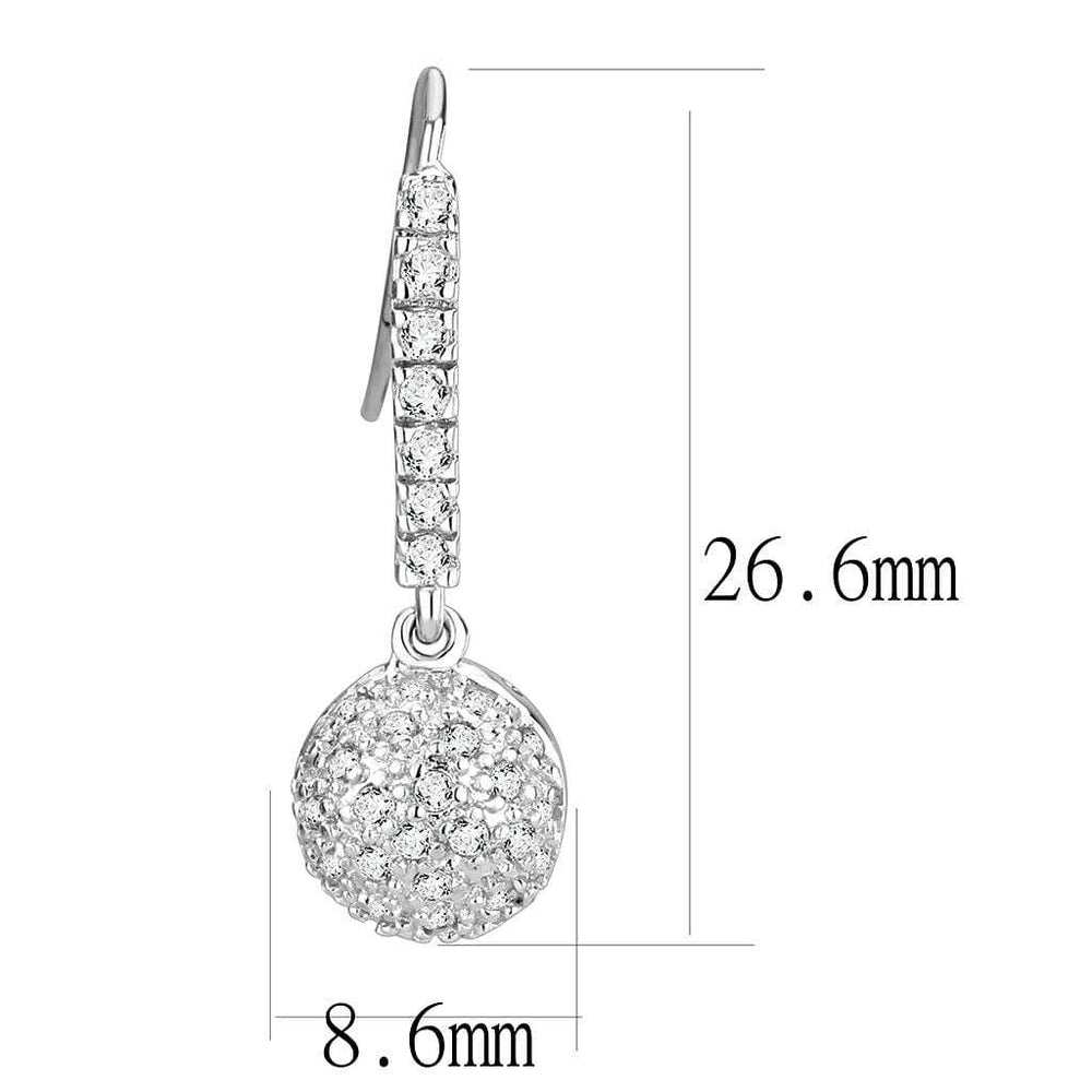 LO893 - Rhodium Brass Earrings with AAA Grade CZ in Clear - Alamode - Flyclothing LLC