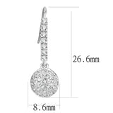 LO893 - Rhodium Brass Earrings with AAA Grade CZ in Clear - Alamode - Flyclothing LLC