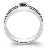 LOA1341 - High polished (no plating) Stainless Steel Ring with Top Grade Crystal in Black Diamond - Alamode - Flyclothing LLC