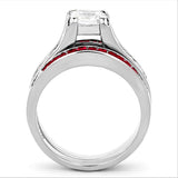 LOA1362 - High polished (no plating) Stainless Steel Ring with AAA Grade CZ in Multi Color - Alamode - Flyclothing LLC