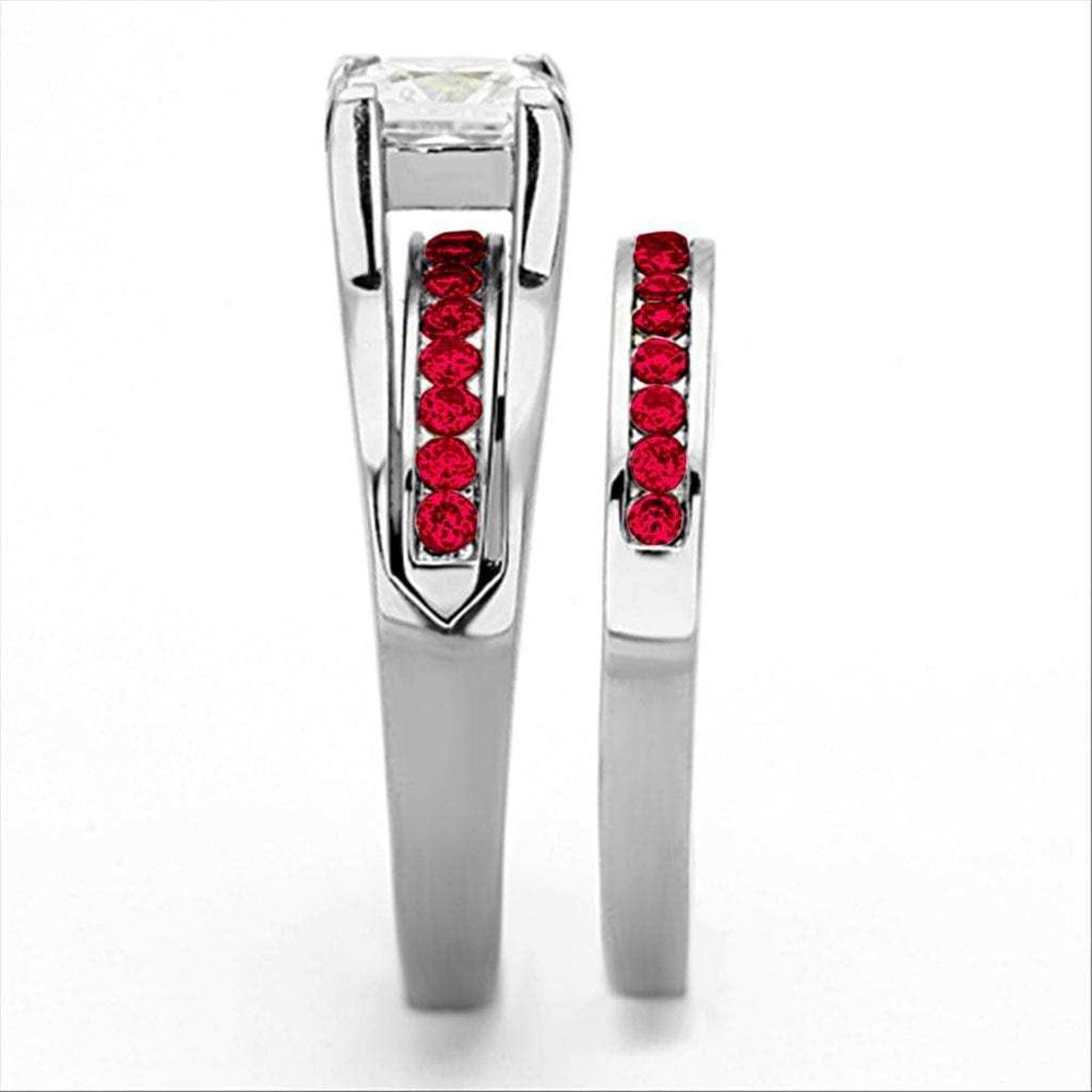 LOA1362 - High polished (no plating) Stainless Steel Ring with AAA Grade CZ in Multi Color - Alamode - Flyclothing LLC