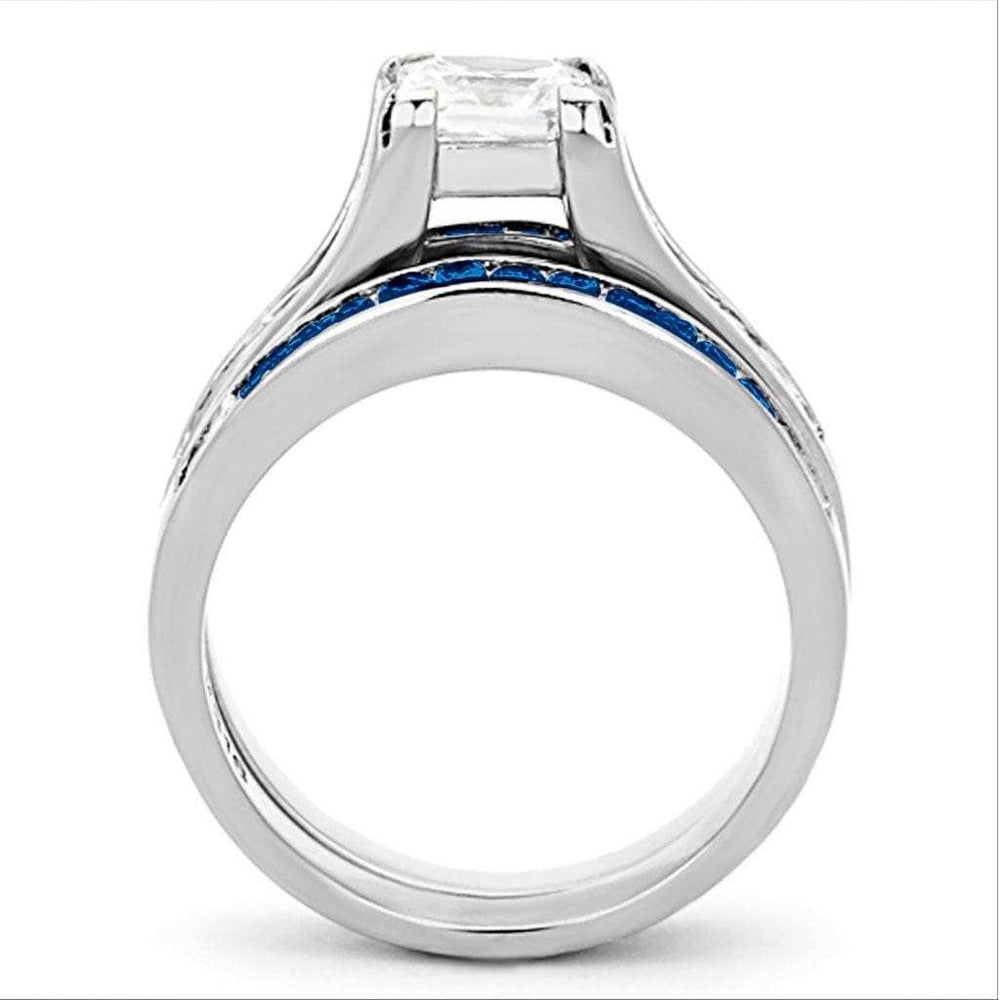 LOA1363 - High polished (no plating) Stainless Steel Ring with AAA Grade CZ in Multi Color - Alamode - Flyclothing LLC