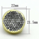 LOA889 - Matte Gold Brass Ring with Top Grade Crystal in Clear - Alamode - Flyclothing LLC