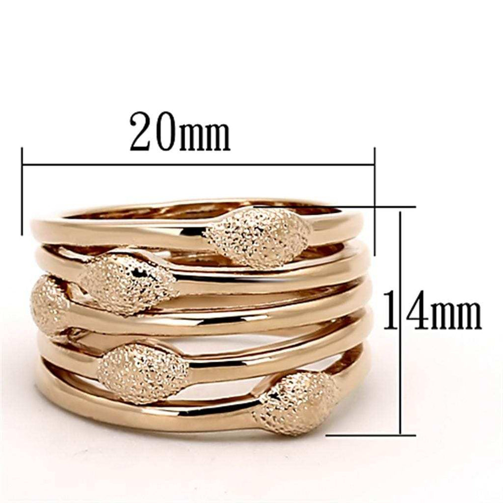 LOA899 - Rose Gold Brass Ring with No Stone - Alamode - Flyclothing LLC