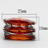 LOA917 - Rhodium Brass Ring with AAA Grade CZ in Orange - Alamode - Flyclothing LLC