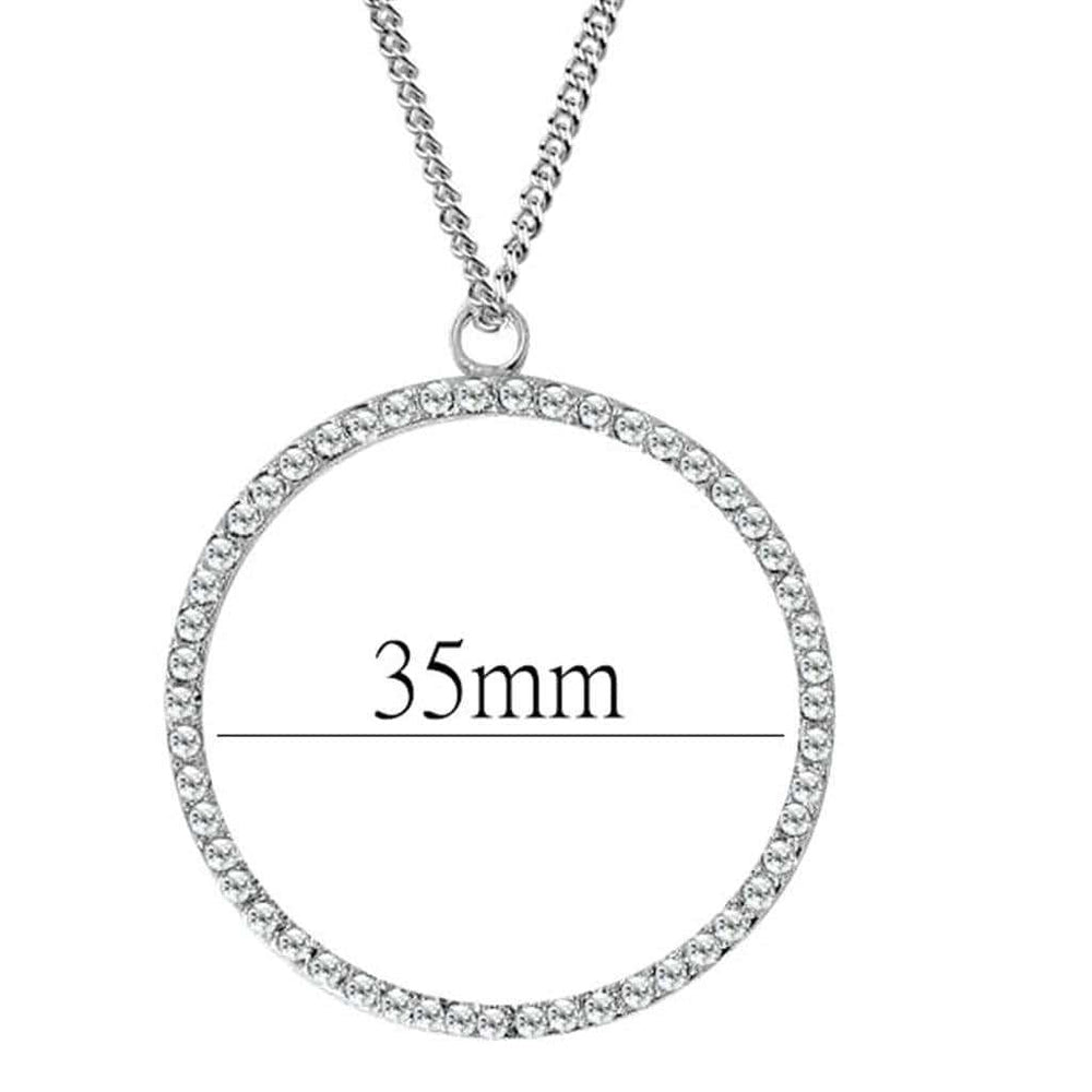 LOAS1357 - Rhodium Brass Pendant with AAA Grade CZ in Clear - Alamode - Flyclothing LLC