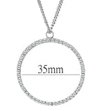 LOAS1357 - Rhodium Brass Pendant with AAA Grade CZ in Clear - Alamode - Flyclothing LLC