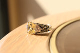 LOAS1389 - Rhodium 925 Sterling Silver Ring with AAA Grade CZ in Light Yellow - Alamode - Flyclothing LLC