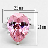 LOAS948 - Rhodium 925 Sterling Silver Ring with AAA Grade CZ in Rose - Alamode - Flyclothing LLC