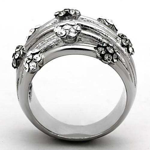 LOATK1372 - High polished (no plating) Stainless Steel Ring with Epoxy in Jet - Alamode - Flyclothing LLC