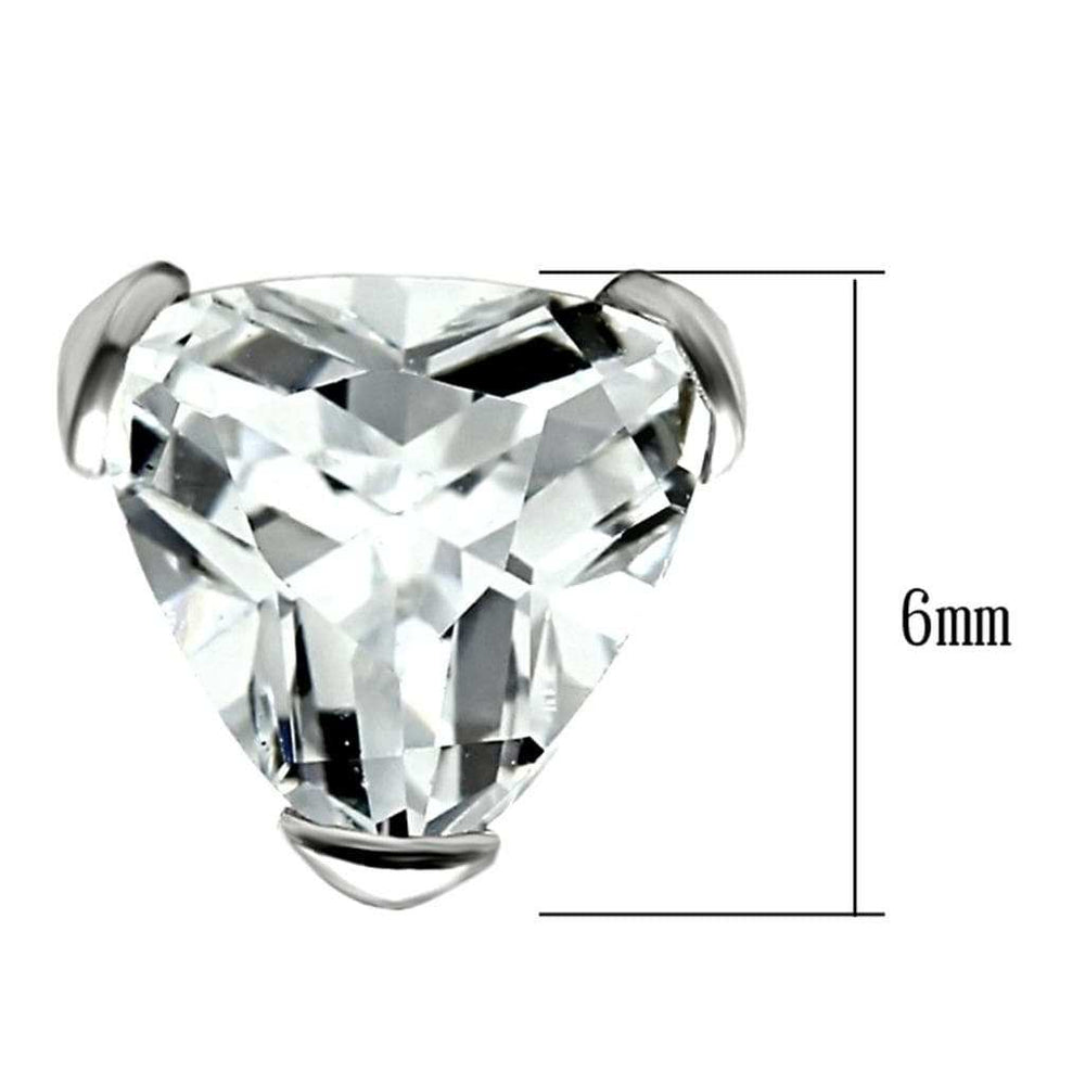 LOS048 - Rhodium 925 Sterling Silver Earrings with AAA Grade CZ in Clear - Alamode - Flyclothing LLC