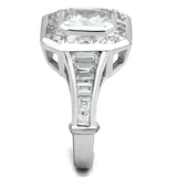 LOS267 - Rhodium 925 Sterling Silver Ring with AAA Grade CZ in Clear - Alamode - Flyclothing LLC