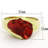 LOS641 - Gold 925 Sterling Silver Ring with AAA Grade CZ in Garnet - Alamode - Flyclothing LLC