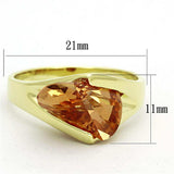LOS645 - Gold 925 Sterling Silver Ring with AAA Grade CZ in Champagne - Alamode - Flyclothing LLC