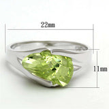 LOS646 - Silver 925 Sterling Silver Ring with AAA Grade CZ in Apple Green color - Alamode - Flyclothing LLC