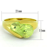 LOS647 - Gold 925 Sterling Silver Ring with AAA Grade CZ in Apple Green color - Alamode - Flyclothing LLC