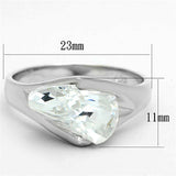 LOS650 - Silver 925 Sterling Silver Ring with AAA Grade CZ in Clear - Alamode - Flyclothing LLC