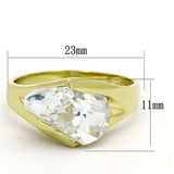 LOS651 - Gold 925 Sterling Silver Ring with AAA Grade CZ in Clear - Alamode - Flyclothing LLC