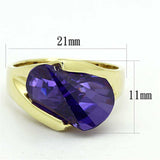 LOS656 - Gold 925 Sterling Silver Ring with AAA Grade CZ in Tanzanite - Alamode - Flyclothing LLC