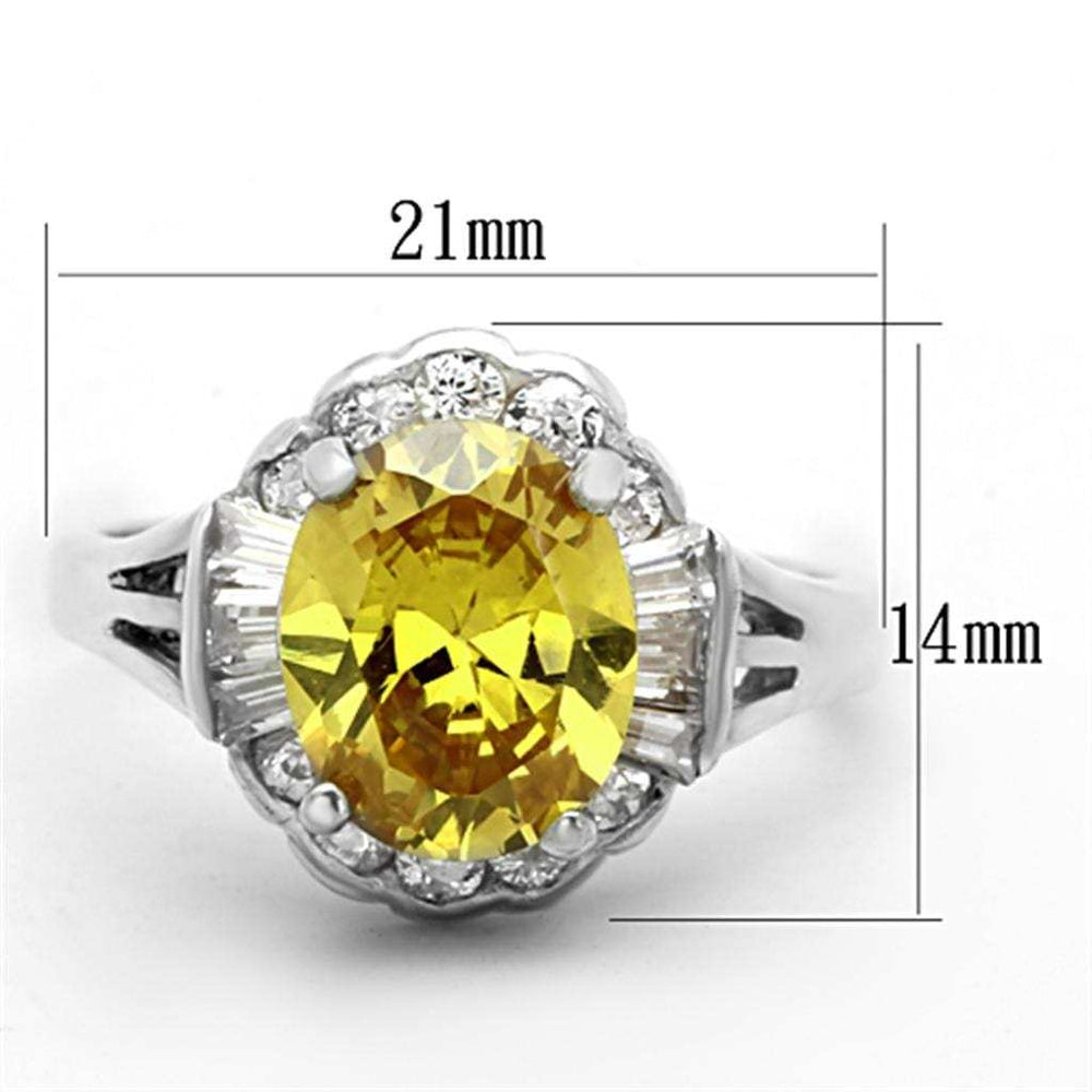 LOS659 - Silver 925 Sterling Silver Ring with AAA Grade CZ in Topaz - Alamode - Flyclothing LLC