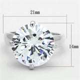 LOS681 - Silver 925 Sterling Silver Ring with AAA Grade CZ in Clear - Alamode - Flyclothing LLC