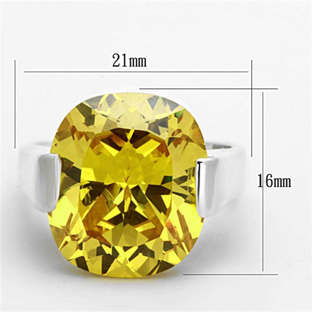 LOS689 - Silver 925 Sterling Silver Ring with AAA Grade CZ in Topaz - Alamode - Flyclothing LLC