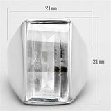 LOS690 - Silver 925 Sterling Silver Ring with AAA Grade CZ in Clear - Alamode - Flyclothing LLC