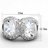 LOS698 - Silver 925 Sterling Silver Ring with AAA Grade CZ in Clear - Alamode - Flyclothing LLC