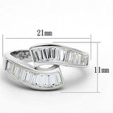 LOS705 - Silver 925 Sterling Silver Ring with AAA Grade CZ in Clear - Alamode - Flyclothing LLC