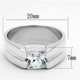 LOS708 - Silver 925 Sterling Silver Ring with AAA Grade CZ in Clear - Alamode - Flyclothing LLC