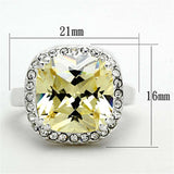 LOS718 - Silver 925 Sterling Silver Ring with AAA Grade CZ in Citrine Yellow - Alamode - Flyclothing LLC