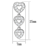 LOS722 - Rhodium 925 Sterling Silver Earrings with AAA Grade CZ in Clear - Alamode - Flyclothing LLC