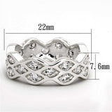 LOS727 - Rhodium 925 Sterling Silver Ring with AAA Grade CZ in Clear - Alamode - Flyclothing LLC