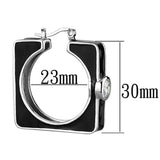 LOS754 - Rhodium 925 Sterling Silver Earrings with AAA Grade CZ in Clear - Alamode - Flyclothing LLC