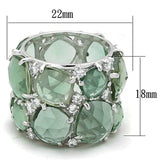 LOS764 - Rhodium 925 Sterling Silver Ring with Synthetic Synthetic Glass in Emerald - Alamode - Flyclothing LLC