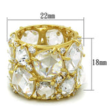 LOS765 - Gold 925 Sterling Silver Ring with AAA Grade CZ in Clear - Alamode - Flyclothing LLC