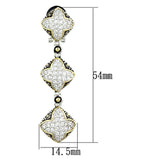 LOS777 - Reverse Two-Tone 925 Sterling Silver Earrings with AAA Grade CZ in Clear - Alamode - Flyclothing LLC