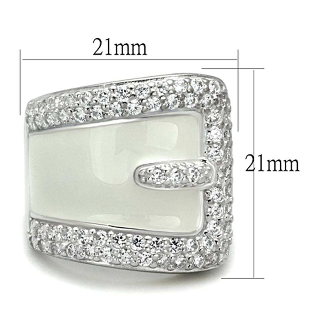 LOS804 - Rhodium 925 Sterling Silver Ring with AAA Grade CZ in Clear - Alamode - Flyclothing LLC
