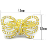 LOS809 - Gold 925 Sterling Silver Ring with AAA Grade CZ in Clear - Alamode - Flyclothing LLC