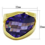 LOS821 - Gold 925 Sterling Silver Ring with AAA Grade CZ in Tanzanite - Alamode - Flyclothing LLC