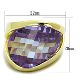 LOS822 - Gold 925 Sterling Silver Ring with AAA Grade CZ in Amethyst - Alamode - Flyclothing LLC