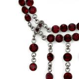 LOS865 - Ruthenium 925 Sterling Silver Necklace with Top Grade Crystal in Siam - Alamode - Flyclothing LLC