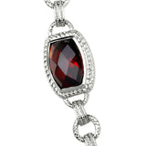 LOS877 - Rhodium 925 Sterling Silver Necklace with AAA Grade CZ in Garnet - Alamode - Flyclothing LLC