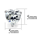 LOS882 - Rhodium 925 Sterling Silver Earrings with AAA Grade CZ in Clear - Alamode - Flyclothing LLC