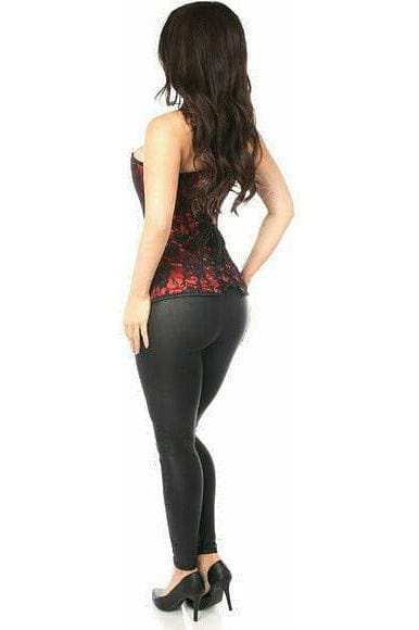 Daisy Corsets Lavish Red Lace Front Zipper Corset - Daisy Corsets - Flyclothing LLC