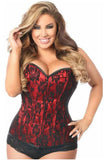 Daisy Corsets Lavish Red Lace Front Zipper Corset - Daisy Corsets - Flyclothing LLC