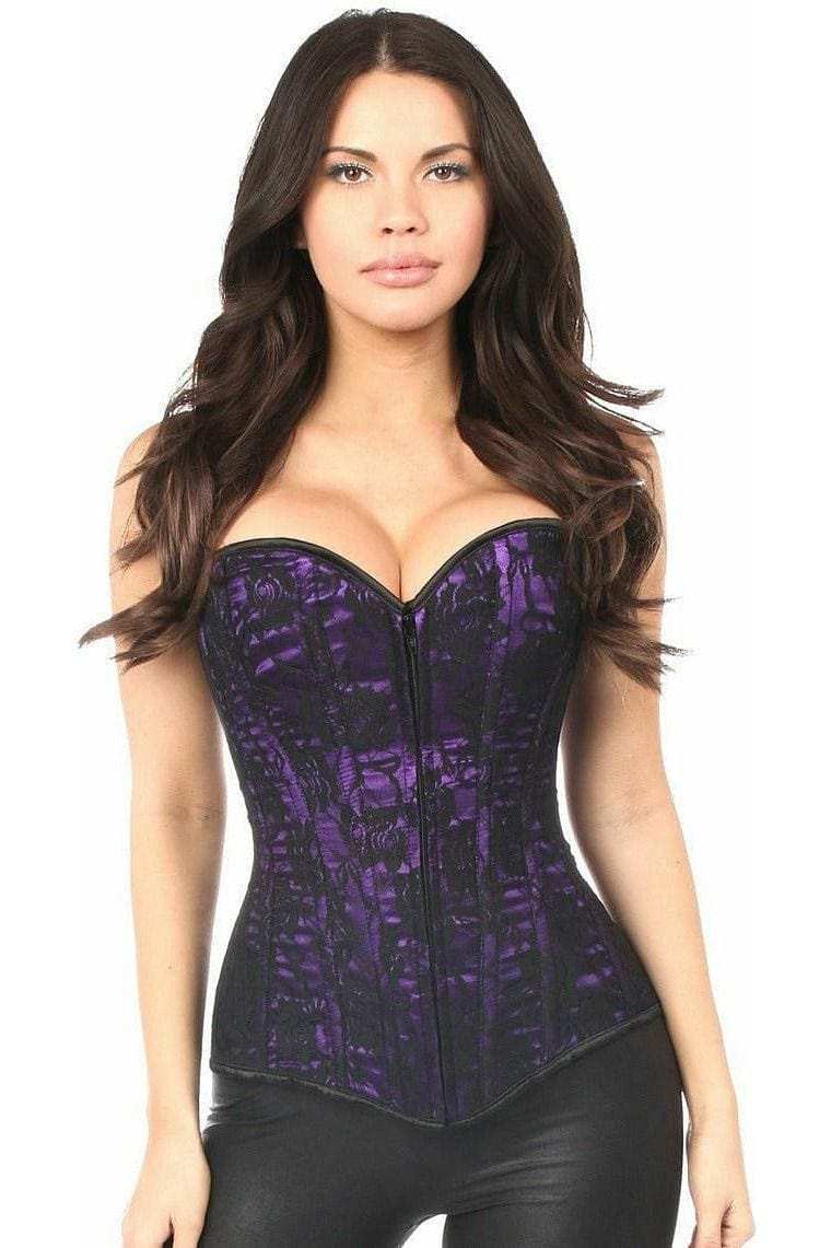 Daisy Corsets Lavish Purple Lace Front Zipper Corset - Daisy Corsets - Flyclothing LLC